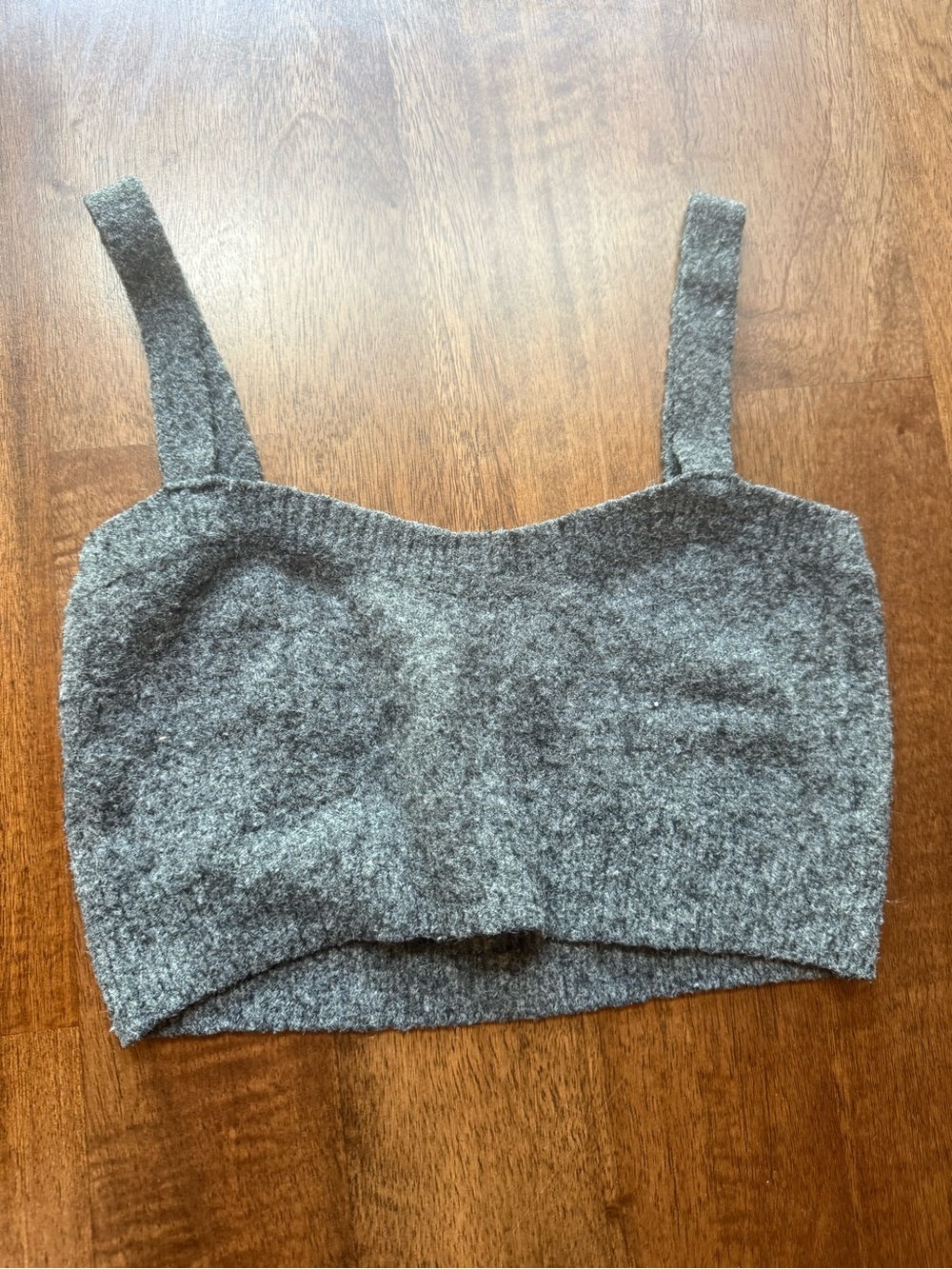 Zara Gray Cropped Knit Camisole